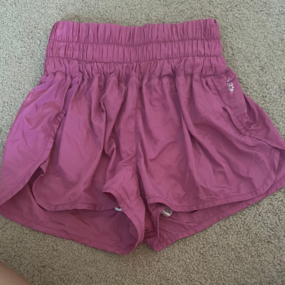 Free People Pink Athletic Shorts with Elastic Waistband